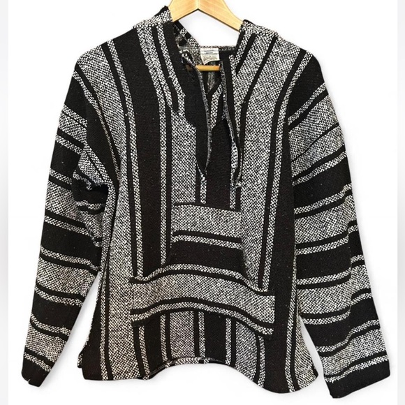 Black and White Striped Hoodie - Picture 1 of 10